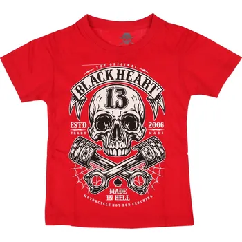 Pánské tričko tričko street dětské - RIDER RED - BLACK HEART - 17187