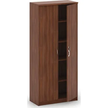 B2B Partner Kancelářská skříň MIRELLI, 800 x 400 x 1800 mm, ořech