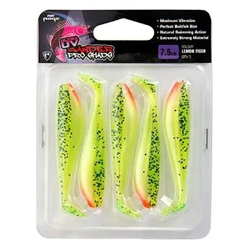 Rybářský háček 5ks - Gumová Nástraha Rage Ultra UV Zander Pro Shad Single Colour Packs 7,5cm Lemonti.