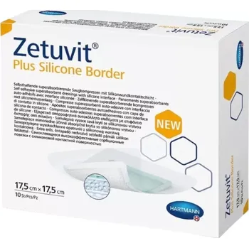 Zetuvit Plus Silicone Border kompres sterilní 17,5x17,5 cm, 1x10 ks