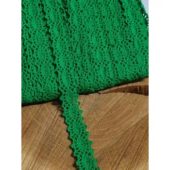 Krajka Krajka paličkovaná šíře 12 mm zelená pastelová