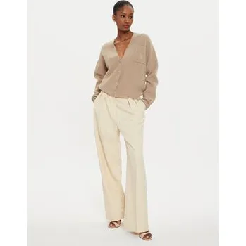 Dámské kalhoty Tommy Hilfiger Kalhoty z materiálu Core WW0WW39725 Béžová Relaxed Fit 38