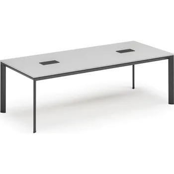 Psací stůl Jednací stůl PRIMO INVITATION, 240x120 cm, bílá + 2x stolní zásuvka TYP II, černá