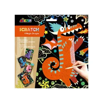 Škrabací obrázky 4ks Drak