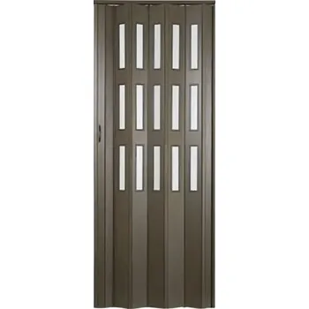 Interiérové dveře Shrnovací dveře GAMA 87x200 cm ořech tmavý prosklené