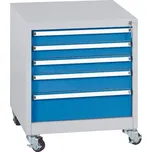 Pojízdný dílenský vozík na nářadí k pracovním stolům do dílny WL/BL, 5 zásuvek, 565 x 580 x 670 mm