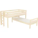 Domestav - DOMINO Zvýšené jednolůžko Elko posuvné dělené čelo levé zábrana D smrk
