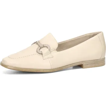 Dámské mokasíny Tamaris dámské kožené polobotky - béžové