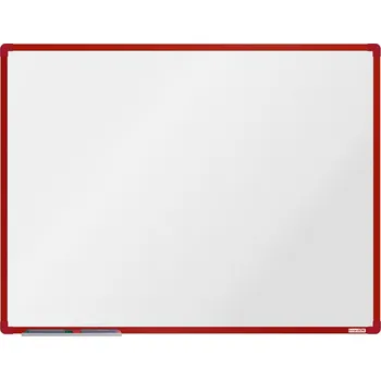 Kancelářský nábytek boardOK Bílá magnetická popisovací tabule boardOK, 1200 x 900 mm, červený rám