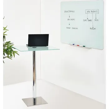 Kancelářský nábytek Skleněná magnetická tabule na zeď, bílá, 900 x 600 mm