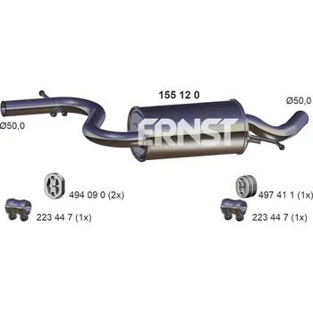 Tlumič výfuku Střední tlumič výfuku ERNST 155120