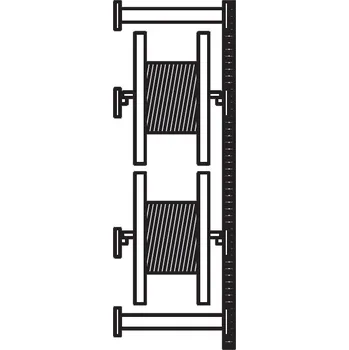 Dílenský regál META Regály na kabelové bubny, 3300 x 1300 x 900 mm, přístavný