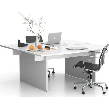 Psací stůl Kancelářský stůl double SOLID, 180x165 cm, bílá