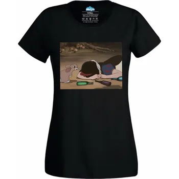 Dámské tričko Dámské tričko Sněhurka se zlomeným srdcem (Skladem XS-4XL) (Velikost: 4XL, Barva: Černá)