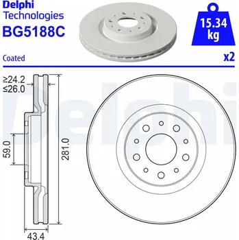 Brzdový kotouč Brzdový kotouč DELPHI BG5188C