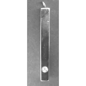 Přívěsek Dlouhá tyčka zdobená světlým sklíčkem - ocelový přívěsek