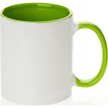 AveTech Hrnek bílý - vnitřek a ucho světle zelené