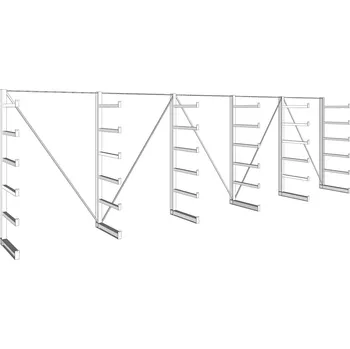 Dílenský regál META Konzolový regál, jednostranný, 200 kg, 2000 x 6750 x 630 mm