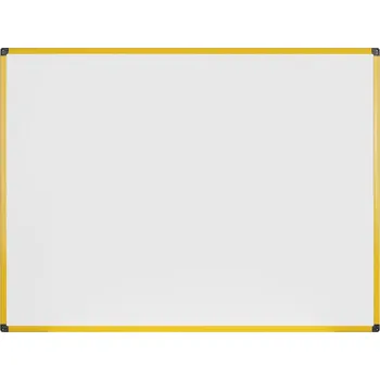 Bi-Office Bílá popisovací tabule na zeď, magnetická, žlutý rám, 900 x 600 mm