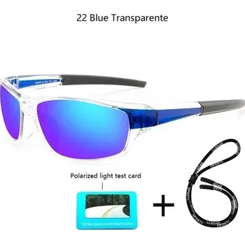 Sportovní polarizační sluneční brýle s řetízkem UV400 - 22 Modrá Průhledná