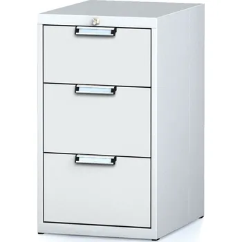 Alfa 3 Dílenský zásuvkový box na nářadí MECHANIC, 3 zásuvky, 480 x 600 x 840 mm, šedé dveře