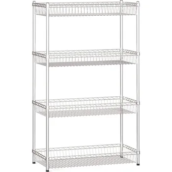 Dílenský regál Drátěný regál s košovými policemi, 1500 x 900 x 450 mm, 4 police