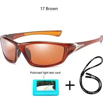 Sportovní polarizační sluneční brýle s řetízkem UV400 - 17 Hnědá