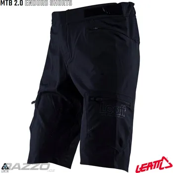 Cyklistické kalhoty Kraťasy na kolo Leatt MTB Enduro 2.0 Short Black 2025 38