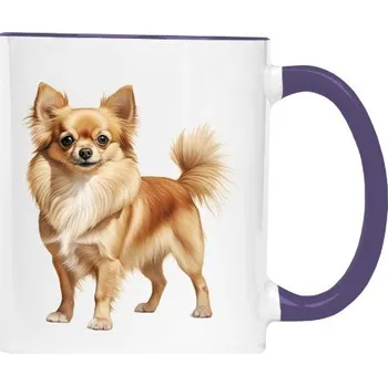 Hrnek malý barevný s potiskem Stojící čivava