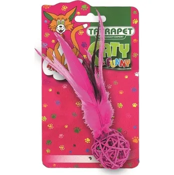 Hračka pro kočku TATRAPET CATY & FUNNY MÍČEK S PEŘÍM 14CM