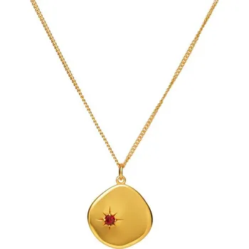 Náhrdelník MOSUO Pozlacený náhrdelník Birthstone Leden-Granát Ag 925/1000