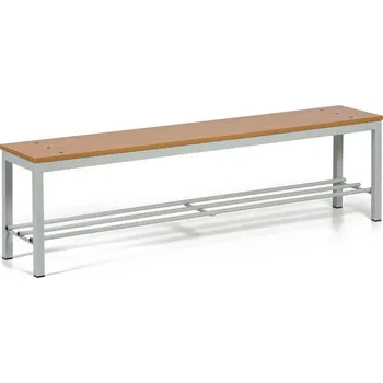 Šatní lavice s botníkem, sedák - lamino, šedé nohy, délka 1500 mm, buk