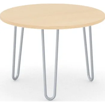 Konferenční stolek Kulatý konferenční stůl SPIDER, průměr 60 cm, šedostříbrná podnož, buk