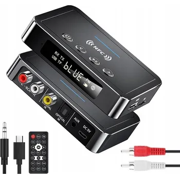 Bluetooth adaptér Bluetooth 5.0 adaptér, vysílač/přijímač, AUX/USB/RCA, 8 hodin