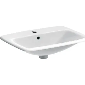 Umyvadlo Geberit Selnova Square zápustné umyvadlo 60x45 cm, otvor pro baterii, s přepadem, bílé (500.307.01.7)