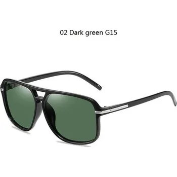 Čtvercové polarizační sluneční brýle retro styl - 02 Tmavě zelená G15