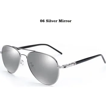Sluneční brýle Polarizované sluneční brýle pilotka vintage unisex - 06 Stříbrné zrcadlo