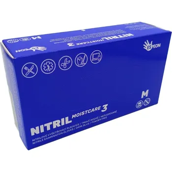 Vyšetřovací rukavice Espeon Jednorázové rukavice nitrilové nepudrované MOISTCARE3 tmavě modré - 100 ks L