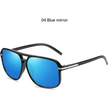 Čtvercové polarizační sluneční brýle retro styl - 04 Modré zrcadlo