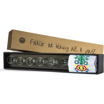 Dárková krabička Moumou Folklor od hlavy až k patě - Štamprle -: Světlé ponožky 36-41