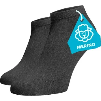Dámské ponožky FINE MERINO Kotníkové ponožky - tmavě šedé Vlna (Merino) 47-48