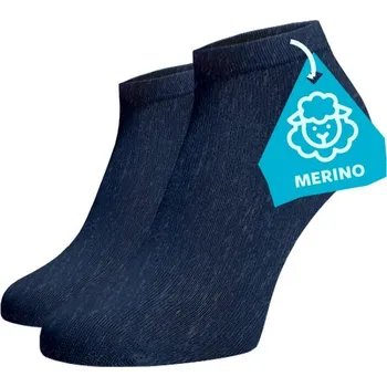 Dámské ponožky FINE MERINO Kotníkové ponožky - tmavě modré Vlna (Merino) 35-38