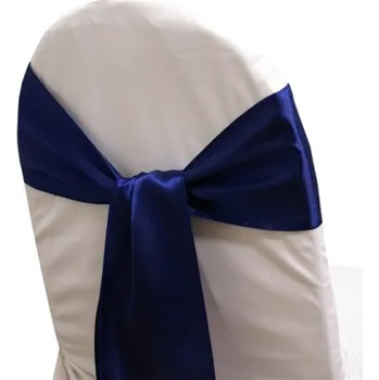 Stuha Stuha na židle saténová 15x270 cm - tm.modrá