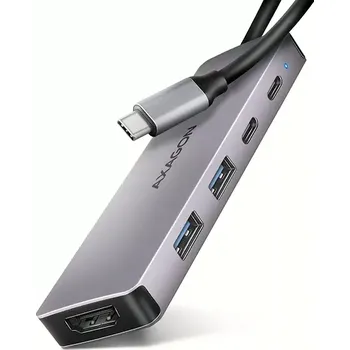 AXAGON HMC-5H60, USB 5Gbps hub, porty 2x USB-A, 1x USB-C, HDMI 4k/60, PD 100W, kabel USB-C 15cm