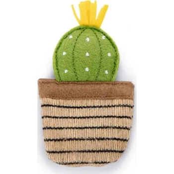 Hračka pro kočku Filcová hračka pro kočky s šantou, kaktus Oria, zelená, 12 cm