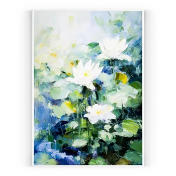 Plakát Plakát / Obraz Lotosové květy 30 x 40 cm Pololesklý saténový papír S bílým okrajem