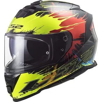Helma na motorku LS2 Helmets LS2 FF800 STORM DROP BLACK YELLOW RED - XL