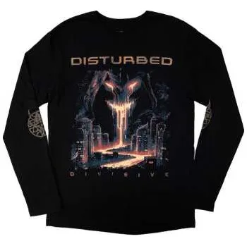 Zahraniční hudba Merch Disturbed: Disturbed Unisex Long Sleeve T-shirt: European Tour '23 Divisive (back Print & Ex-tour) (xx-large) XXL