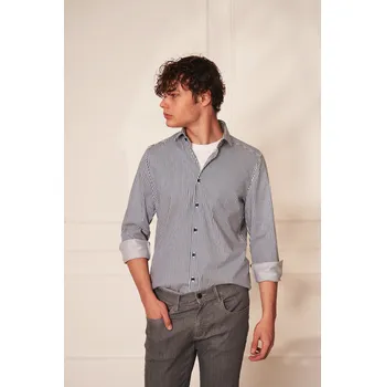 Pánská košile Pánská bavlněná košile Barva: Bílá, Velikost: 42, Střih: BODY FIT