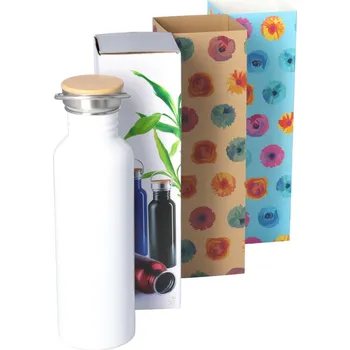 Jednorázové nádobí Reklamní CreaSleeve Kraft 364 papírový kraftový rukáv na zakázku, přírodní